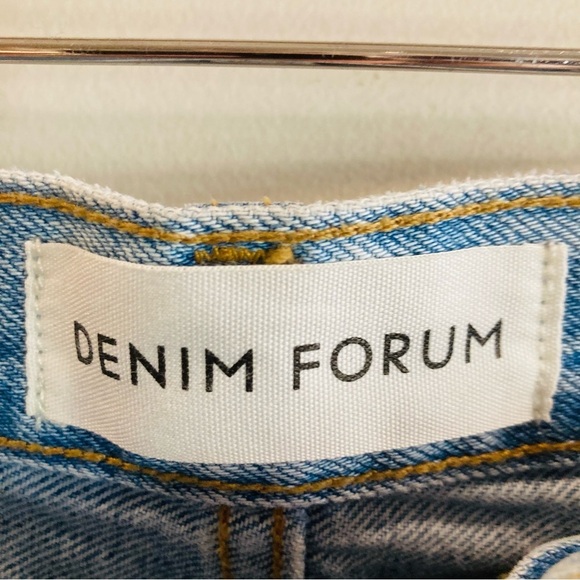 DENIM FORUM Sz 27 The Yoko Light Wash Distressed Denim  Jeans Shorts by Aritzia - Picture 11 of 16